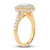 Thumbnail Image 2 of Lab-Grown Diamond Engagement Ring 2-3/4 ct tw Emerald/Round 14K Yellow Gold