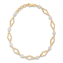 Kallati Diamond Bracelet 1/2 ct tw Round 14K Yellow Gold 7.5"