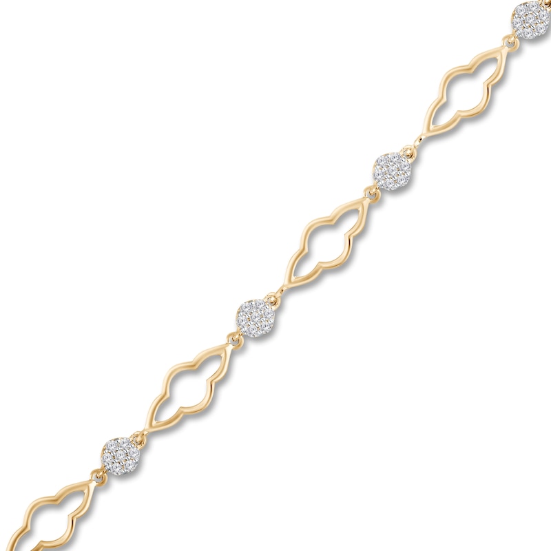 Kallati Diamond Bracelet 1/2 ct tw Round 14K Yellow Gold 7.5"