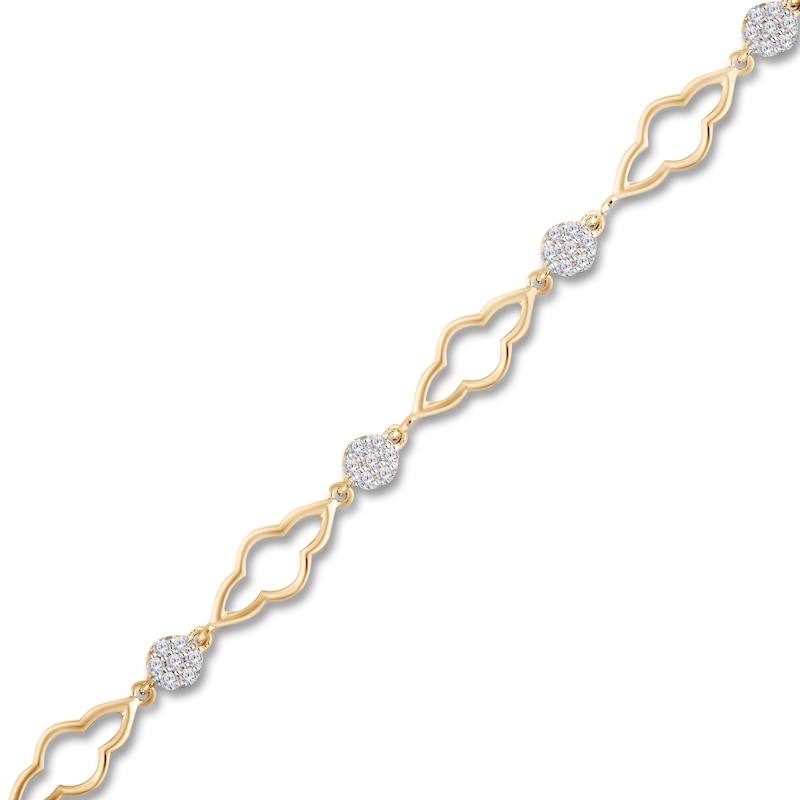Main Image 2 of Kallati Diamond Bracelet 1/2 ct tw Round 14K Yellow Gold 7.5"