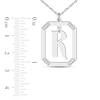 Thumbnail Image 1 of Diamond Initial Pendant Necklace 1/8 ct tw Round 14K White Gold 18"