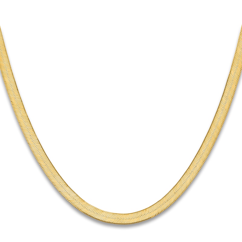 18ct Yellow Gold Flat Herringbone Necklace