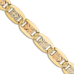 Men's Solid Valentino 24" Chain Necklace 14K Two-Tone Gold Appx. 5mm