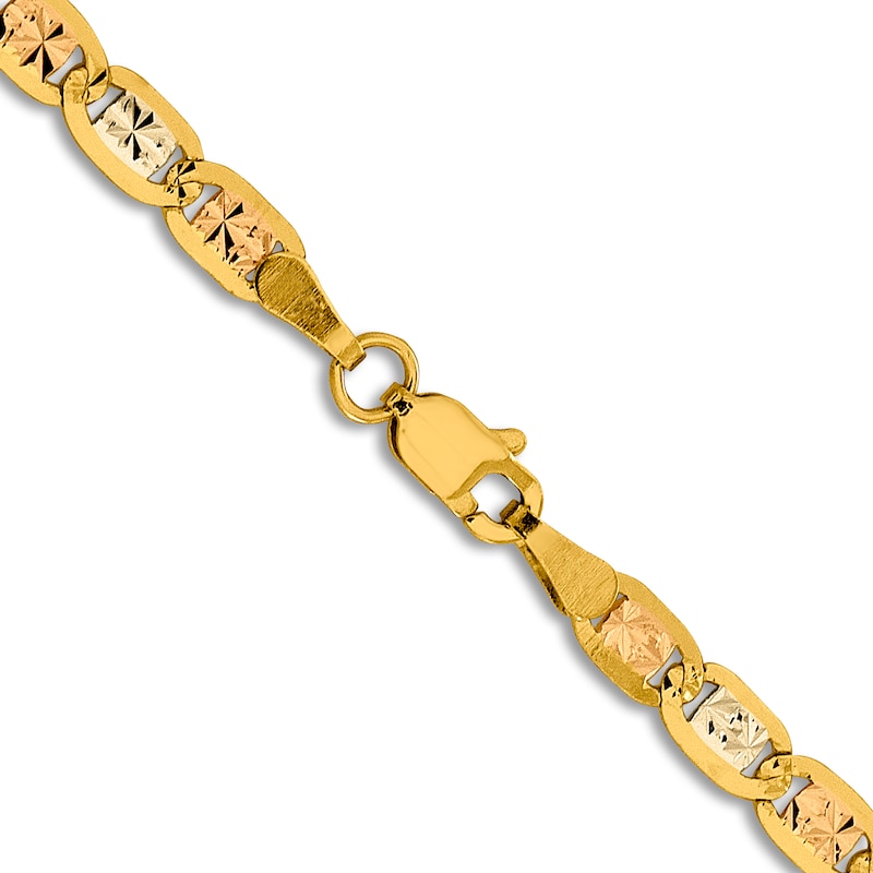Main Image 3 of Men's Solid Valentino 24" Chain Necklace 14K Two-Tone Gold Appx. 5mm