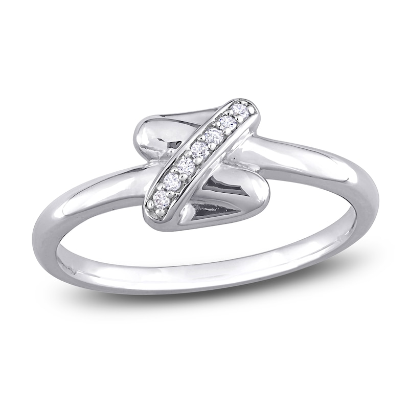 Main Image 1 of Y-Knot Ring Diamond Accents 14K White Gold