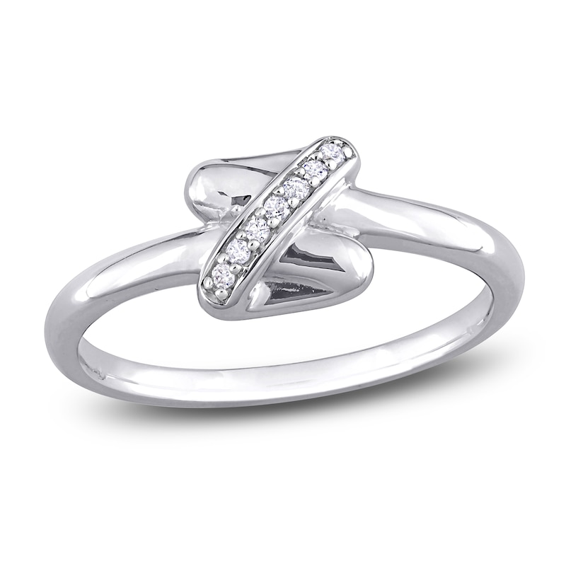 Y-Knot Ring Diamond Accents 14K White Gold