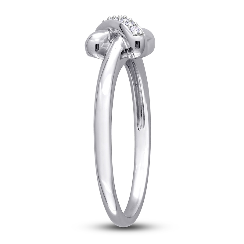 Main Image 2 of Y-Knot Ring Diamond Accents 14K White Gold