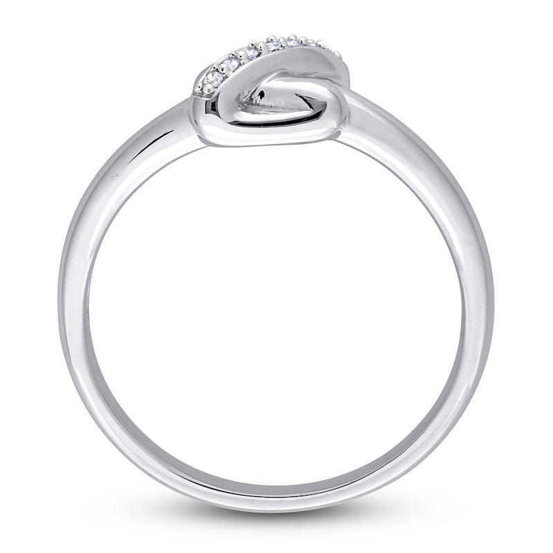Y-Knot Ring Diamond Accents 14K White Gold