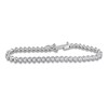 Diamond Bracelet 3 ct tw Round 14K White Gold 7"