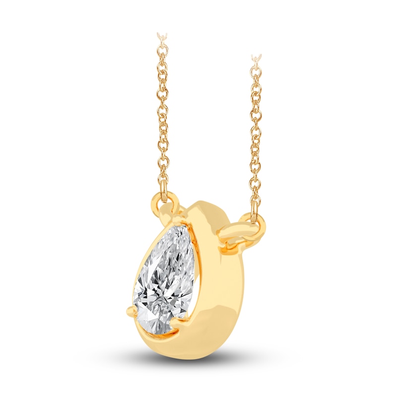 Main Image 2 of Diamond Pendant Necklace 3/8 ct tw Pear 14K Yellow Gold 18" (I1,I)