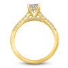 Thumbnail Image 2 of Diamond Halo Engagement Ring 1-3/8 ct tw Cushion/Round 14K Yellow Gold