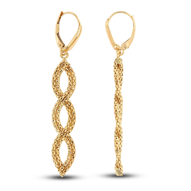 Main Image 1 of Italia D'Oro Braided Dangle Earrings 14K Yellow Gold