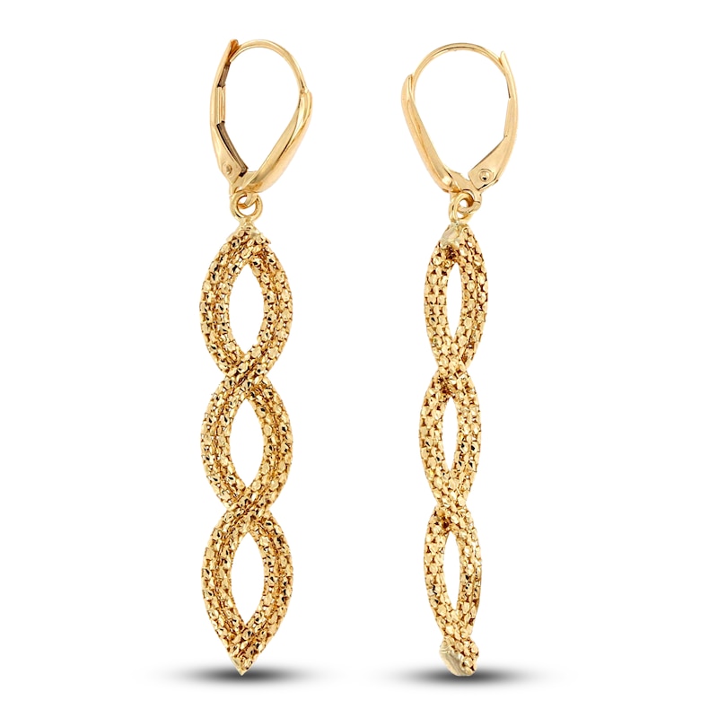 Main Image 2 of Italia D'Oro Braided Dangle Earrings 14K Yellow Gold