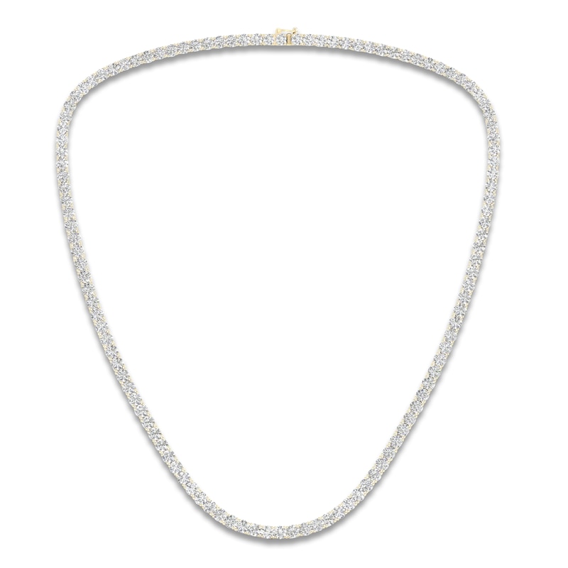 Main Image 1 of Lab-Grown Diamond Tennis Necklace 20 ct tw 14K Yellow Gold
