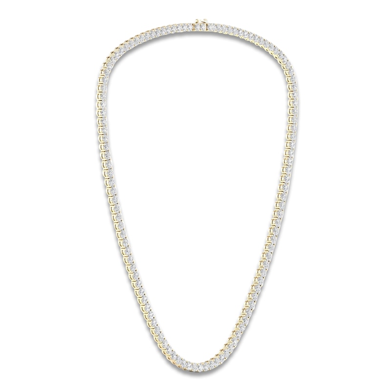 Main Image 2 of Lab-Grown Diamond Tennis Necklace 20 ct tw 14K Yellow Gold