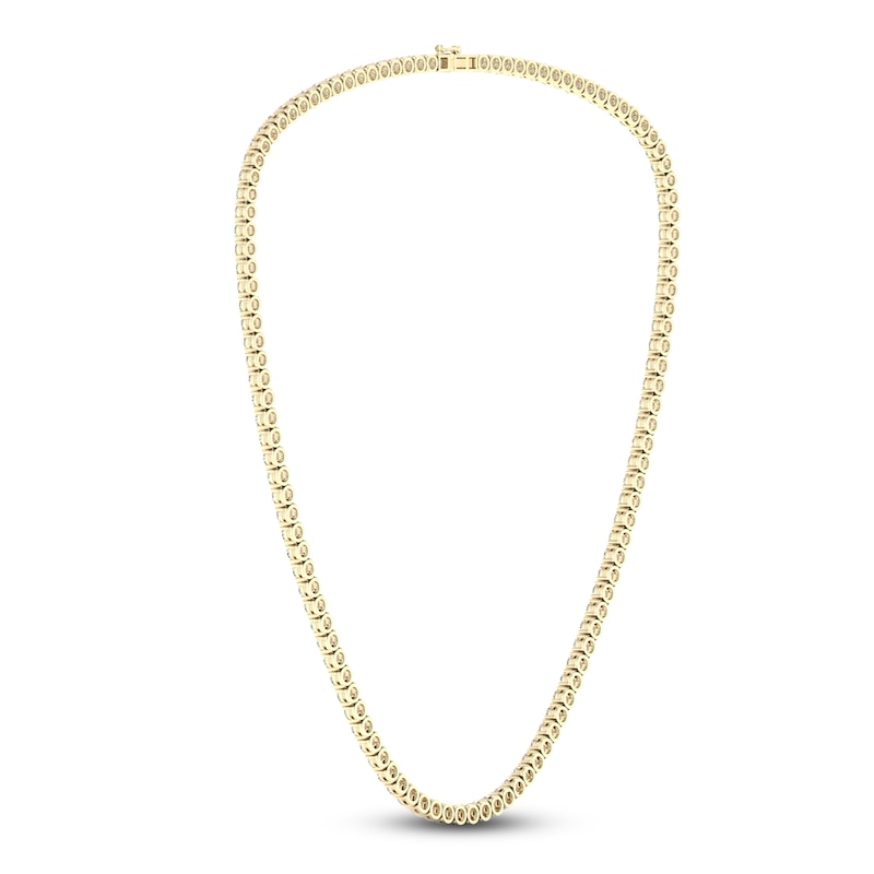 Main Image 3 of Lab-Grown Diamond Tennis Necklace 20 ct tw 14K Yellow Gold
