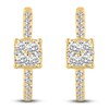 Thumbnail Image 1 of Diamond Cushion Hoop Earrings 1/2 ct tw Round 14K Yellow Gold