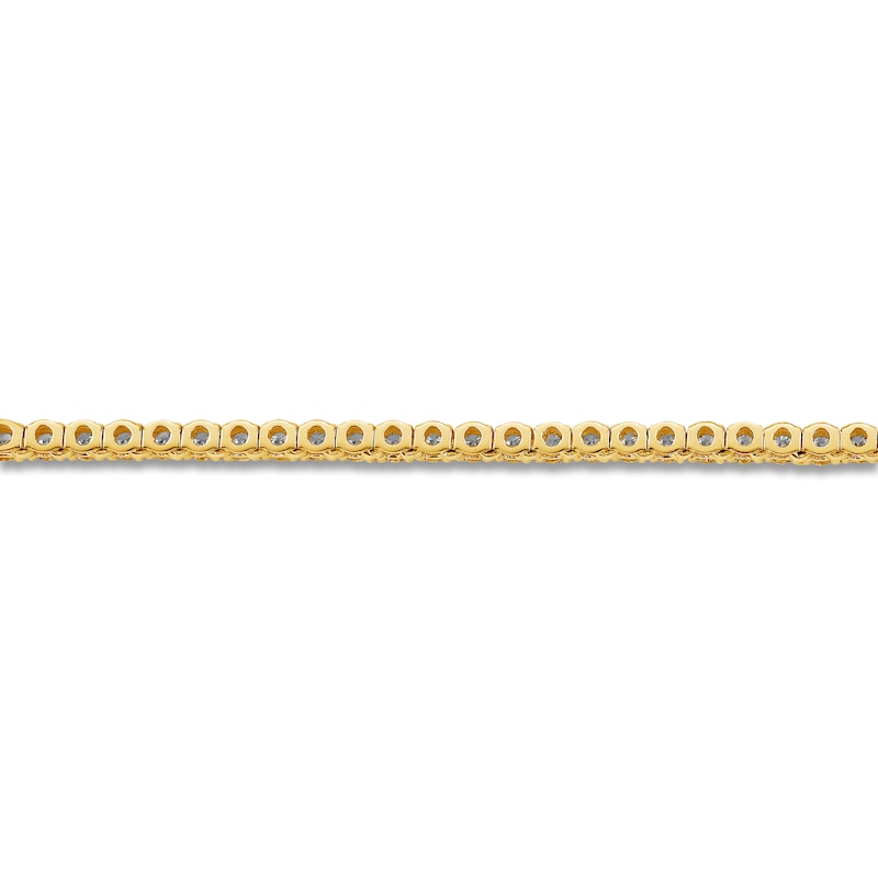Main Image 3 of Lab-Grown Diamond Tennis Necklace 5 ct tw 14K Yellow Gold