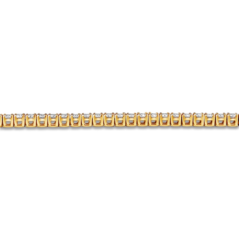 Main Image 5 of Lab-Grown Diamond Tennis Necklace 5 ct tw 14K Yellow Gold