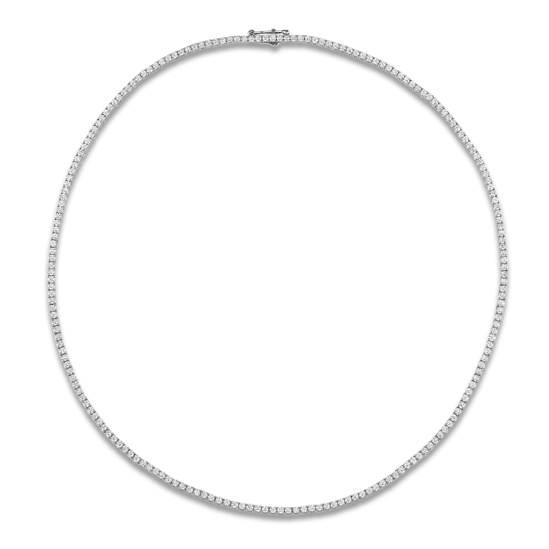 Main Image 1 of Lab-Grown Diamond Tennis Necklace 5 ct tw 14K White Gold
