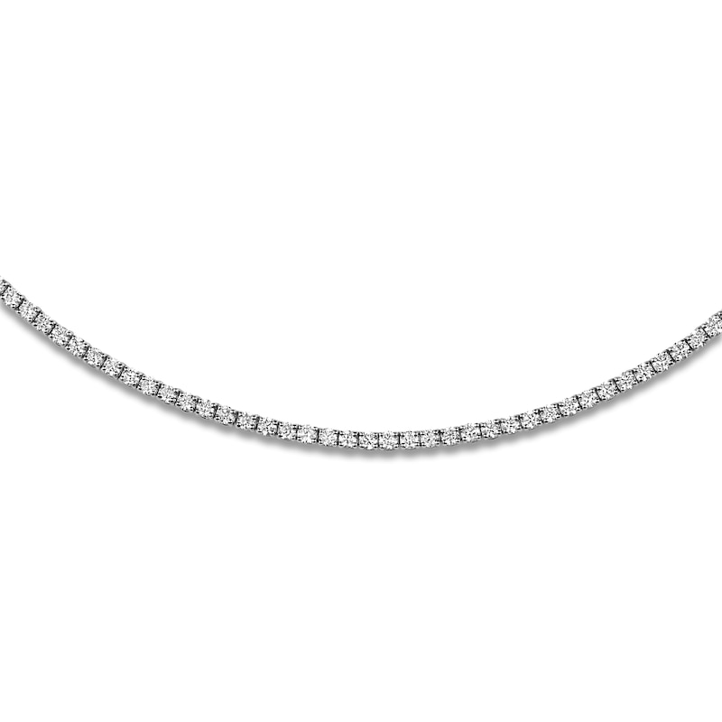 Main Image 4 of Lab-Grown Diamond Tennis Necklace 5 ct tw 14K White Gold
