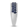 Thumbnail Image 3 of Natural Blue Sapphire Ring 1/8 ct tw Diamonds 14K White Gold