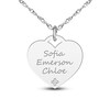Thumbnail Image 1 of Personalized High-Polish Heart Pendant Diamond Accent Necklace 14K White Gold 18"
