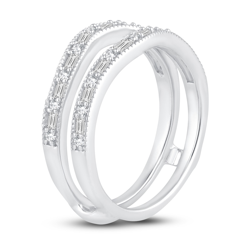Main Image 2 of Diamond Enhancer Band 1/3 ct tw Baguette/Round 14K White Gold