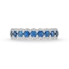 Thumbnail Image 3 of Kallati Round-Cut Natural Blue Sapphire Ring 1/5 ct tw Diamonds 14K White Gold