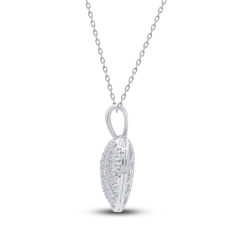 Main Image 2 of Diamond Heart Pendant Necklace 1/4 ct tw Round 14K White Gold 18"