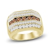 Thumbnail Image 0 of Bourbon-Colored Diamonds Men's White & Brown Diamond Ring 2 ct tw Round 10K Yellow Gold