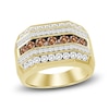 Thumbnail Image 1 of The New Fashioned Men's Bourbon-Colored & White Diamond Ring 2 ct tw Round 10K Yellow Gold