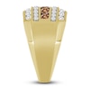 Thumbnail Image 2 of Bourbon-Colored Diamonds Men's White & Brown Diamond Ring 2 ct tw Round 10K Yellow Gold