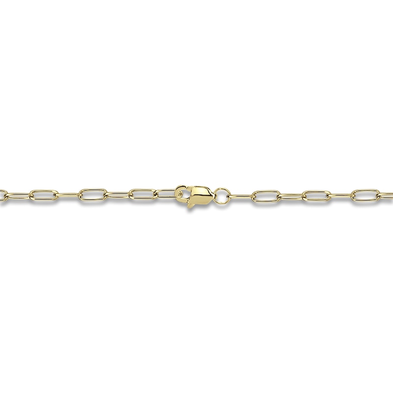 Main Image 3 of High-Polish Initial Necklace Diamond Accents 14K Yellow Gold 18"