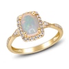 Thumbnail Image 1 of Natural Opal & Diamond Ring 1/5 ct tw 14K Yellow Gold