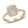 Thumbnail Image 2 of Natural Opal & Diamond Ring 1/5 ct tw 14K Yellow Gold