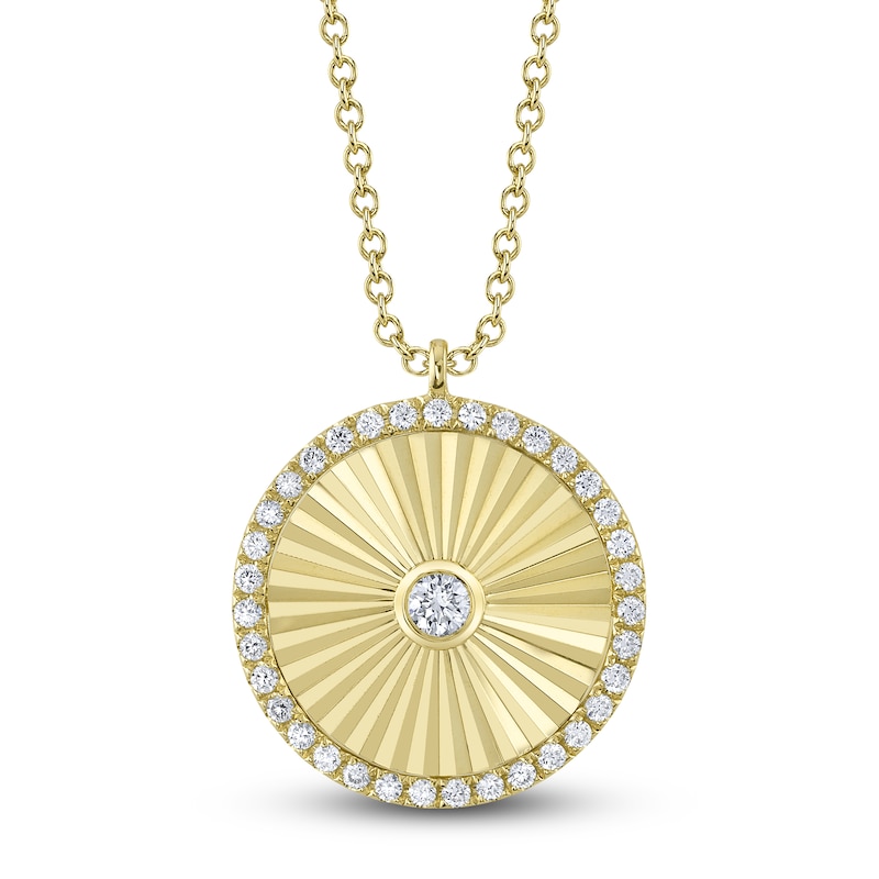 Shy Creation Diamond Circle Necklace 1/3 ct tw 14K Yellow Gold SC22009187