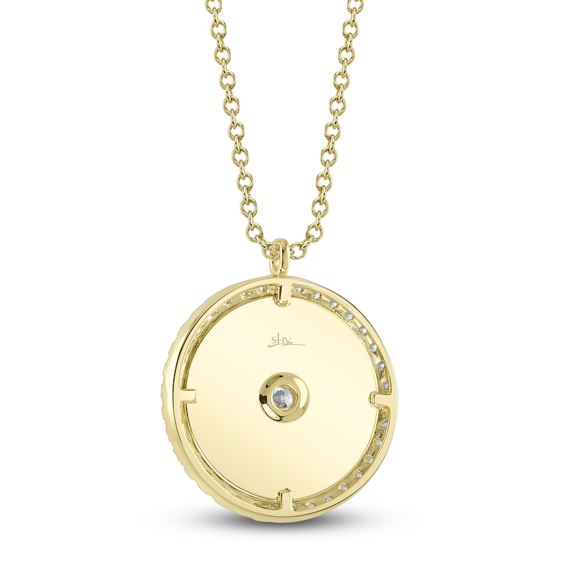 Shy Creation Diamond Circle Necklace 1/3 ct tw 14K Yellow Gold SC22009187