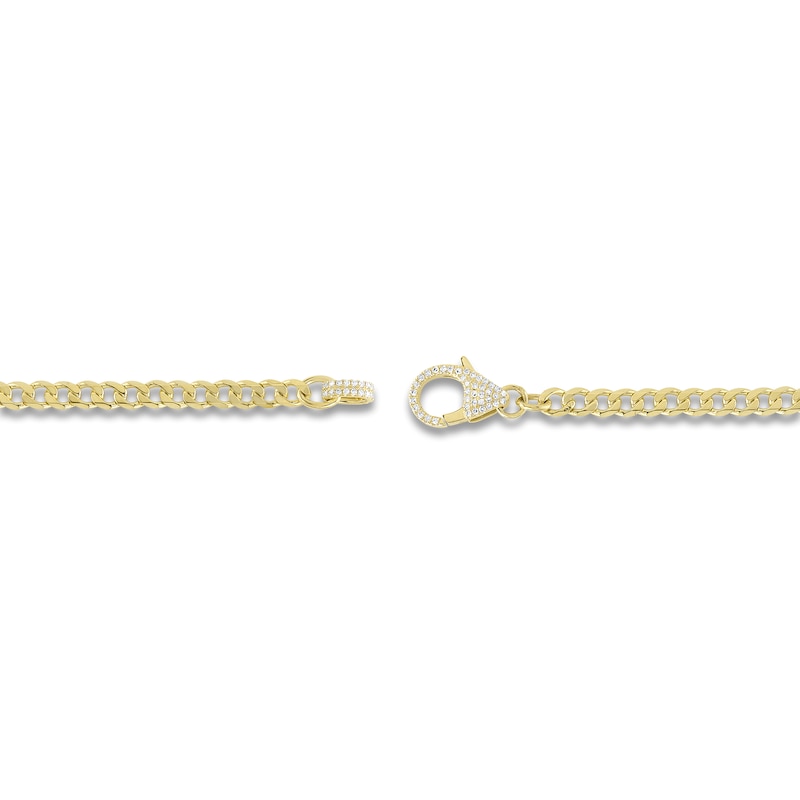 Main Image 3 of Shy Creation Diamond Clasp Curb Chain Bracelet 1/4 ct tw 14K Yellow Gold SC55022908