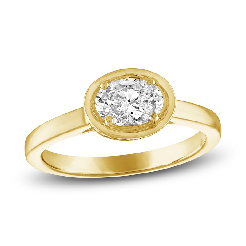 Oval-Cut Diamond Solitaire Ring 3/4 ct tw 14K Yellow Gold 7.2mm