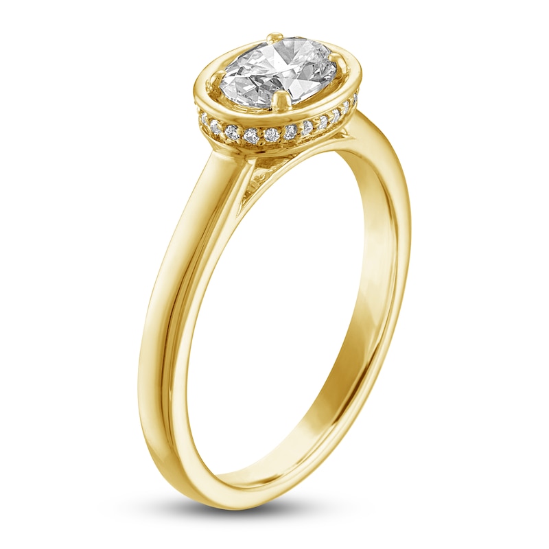 Oval-Cut Diamond Solitaire Ring 3/4 ct tw 14K Yellow Gold 7.2mm