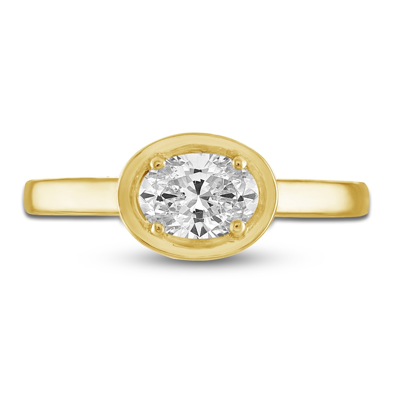 Main Image 3 of Oval-Cut Diamond Solitaire Ring 3/4 ct tw 14K Yellow Gold 7.2mm
