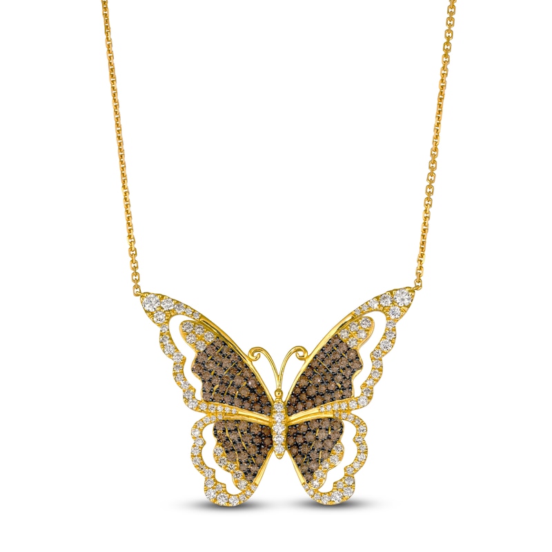 Main Image 1 of Le Vian Diamond Butterfly Necklace 3-1/3 ct tw 18K Honey Gold
