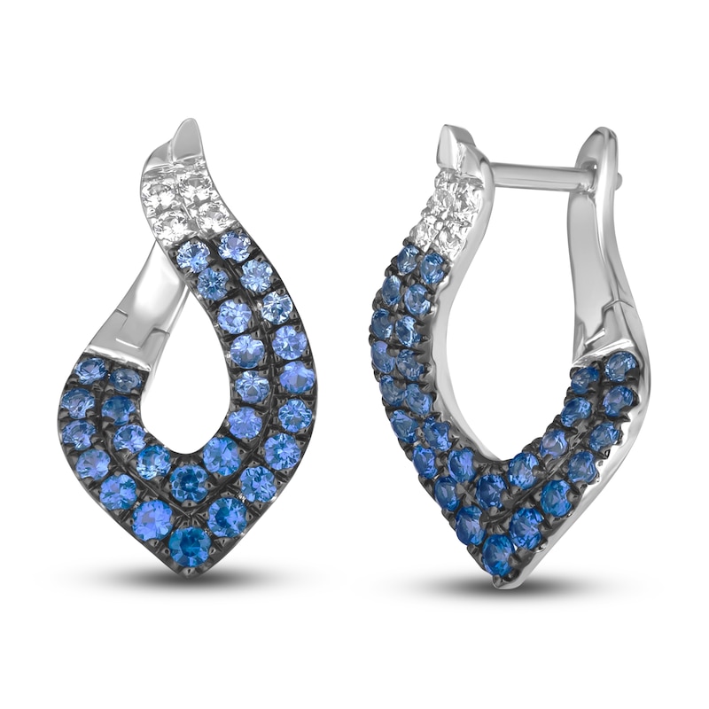 Main Image 2 of Le Vian Natural Sapphire Ombre Earrings 14K Vanilla Gold