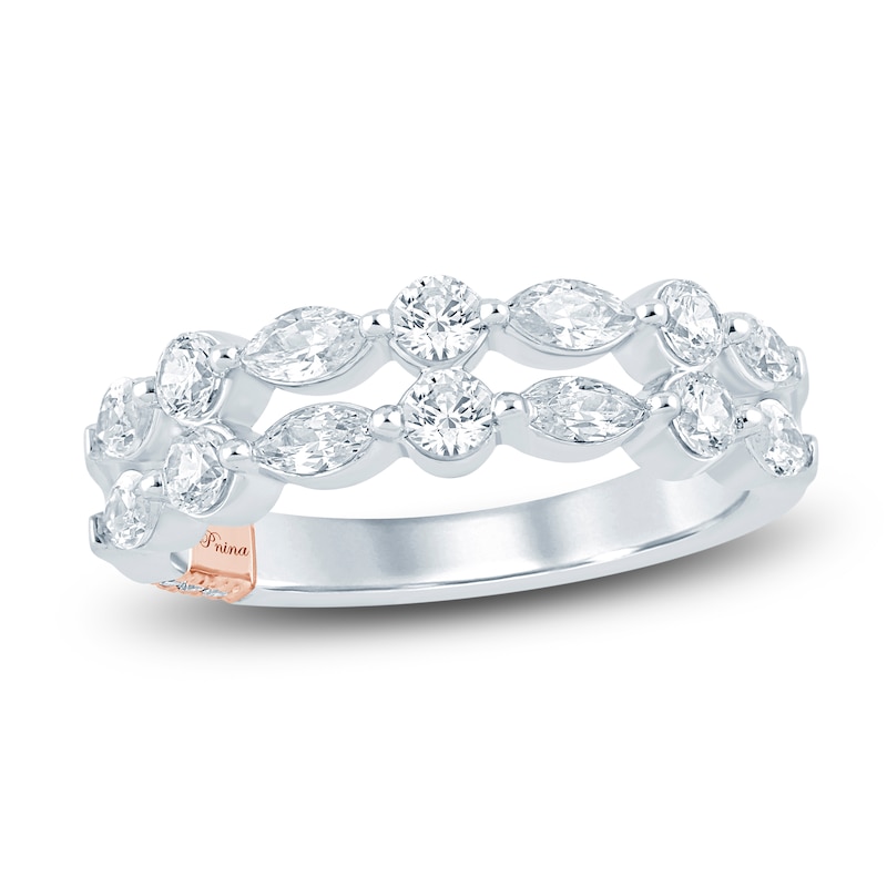 Pnina Tornai Round & Marquise-Cut Diamond Double Row Wedding Band 1 ct tw 14K White Gold