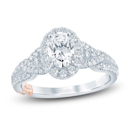 Pnina Tornai Oval & Round-Cut Diamond Engagement Ring 1-3/8 ct tw Platinum