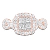 Thumbnail Image 3 of Princess & Round-Cut Diamond Quad Engagement Ring 1-1/3 ct tw 14K Rose Gold