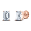 Thumbnail Image 2 of Emerald-Cut Lab-Grown Diamond Solitaire Stud Earrings 5 ct tw 14K Rose Gold (F/SI2)