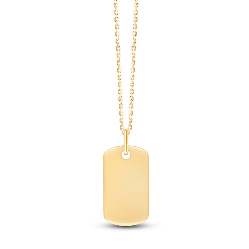 Main Image 1 of Children's Dog Tag Necklace 18K Yellow Gold 10"