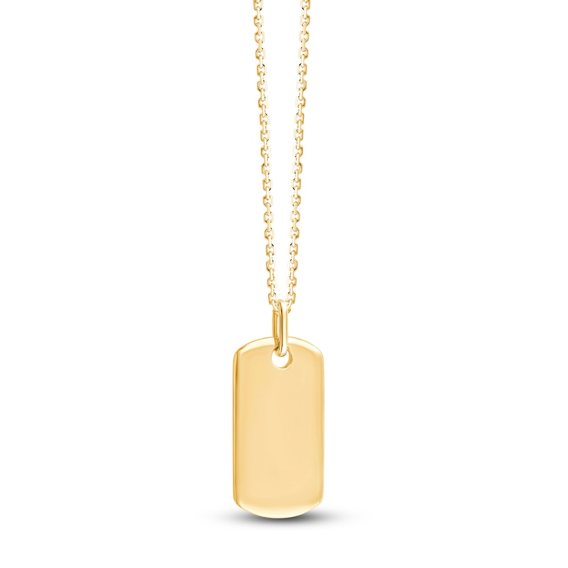 Main Image 2 of Children's Dog Tag Necklace 18K Yellow Gold 10"